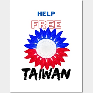 Help Free Taiwan - Red & Blue sunflower of hope Posters and Art